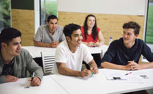 Students sitting at their desk