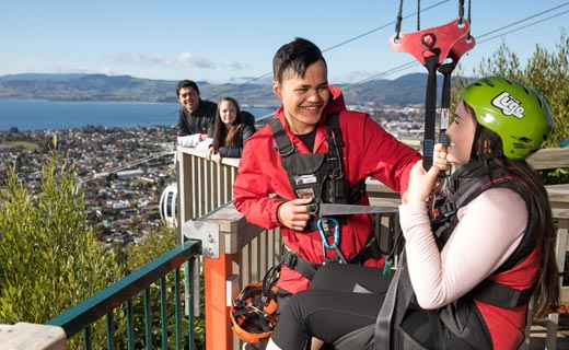 Student safety checking zip line