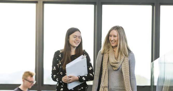 Students chatting to each other