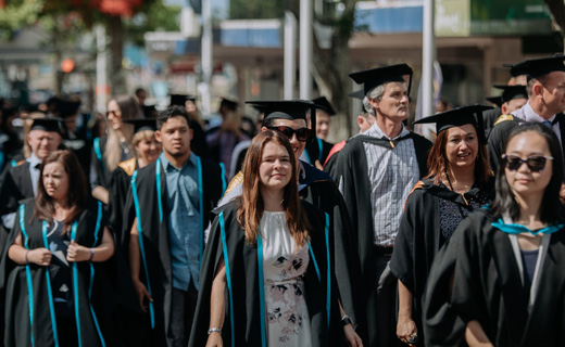 Graduates during the parade