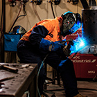 Engineering student welding Engineering student welding