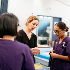 Nursing students with their tutor Nursing students with their tutor