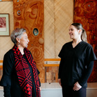 Te Reo Māori student talking to Kaitiaki Māori (Wahine) Te Reo Māori student talking to Kaitiaki Māori (Wahine)