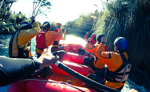 Toi Ohomai Tourism students whitewater rafting during their course