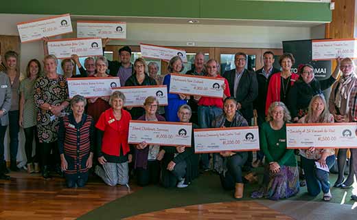 Recipients of the money raised in Toi Ohomai Charity House Project