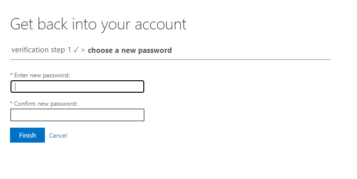 Screenshot for Get back into your account screen 3