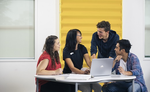 Tutors chatting with students