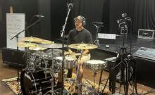 Stan Bicknell on the drums Stan Bicknell on the drums