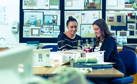 Students studying interior design at Toi Ohomai Institute of Technology