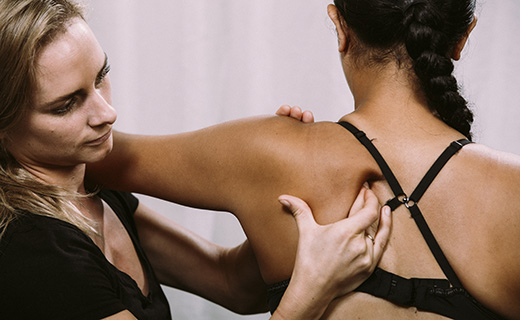 Students on a massage course